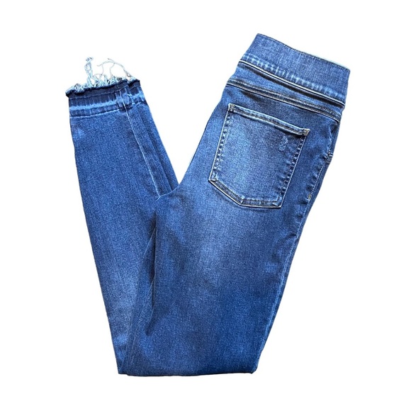 Spanx Pull On Denim Jeggings Distressed Frayed Hem Casual Jeans - Picture 11 of 15